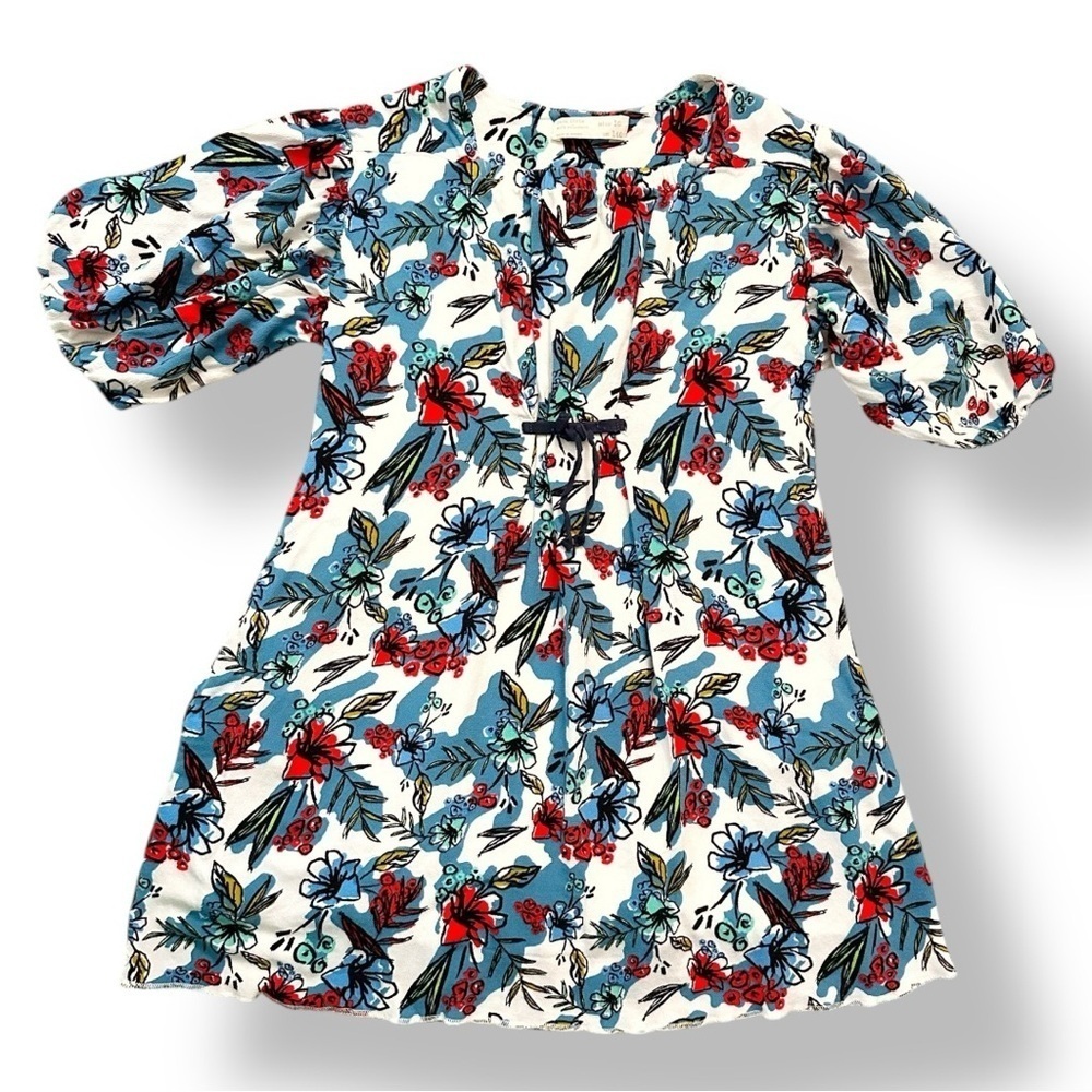 Zara | Girl’s Floral Puff Sleeve Shirt Dress (10) ♥️💙